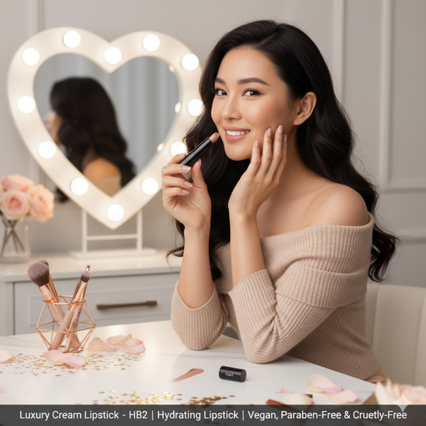 Lápiz Labial en Crema de Lujo – Casi Nude – HB2 | Lápiz Labial Nude Hidratante | Vegano, Sin Parabenos y Libre de Crueldad Animal